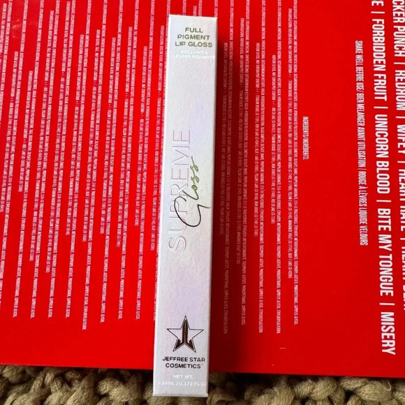 Everybody Knows Jeffree Star Supreme gloss - NWT - Bright Red-Orange - Picture 6 of 9